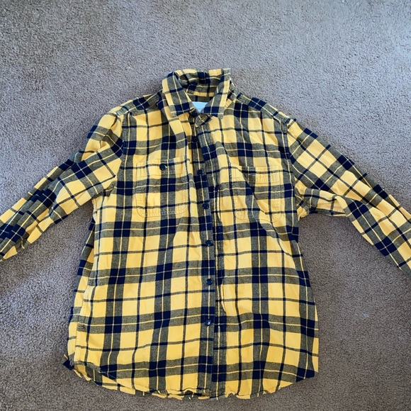 American Eagle yellow checkered Flannel Size L Excellent condition - Picture 1 of 3